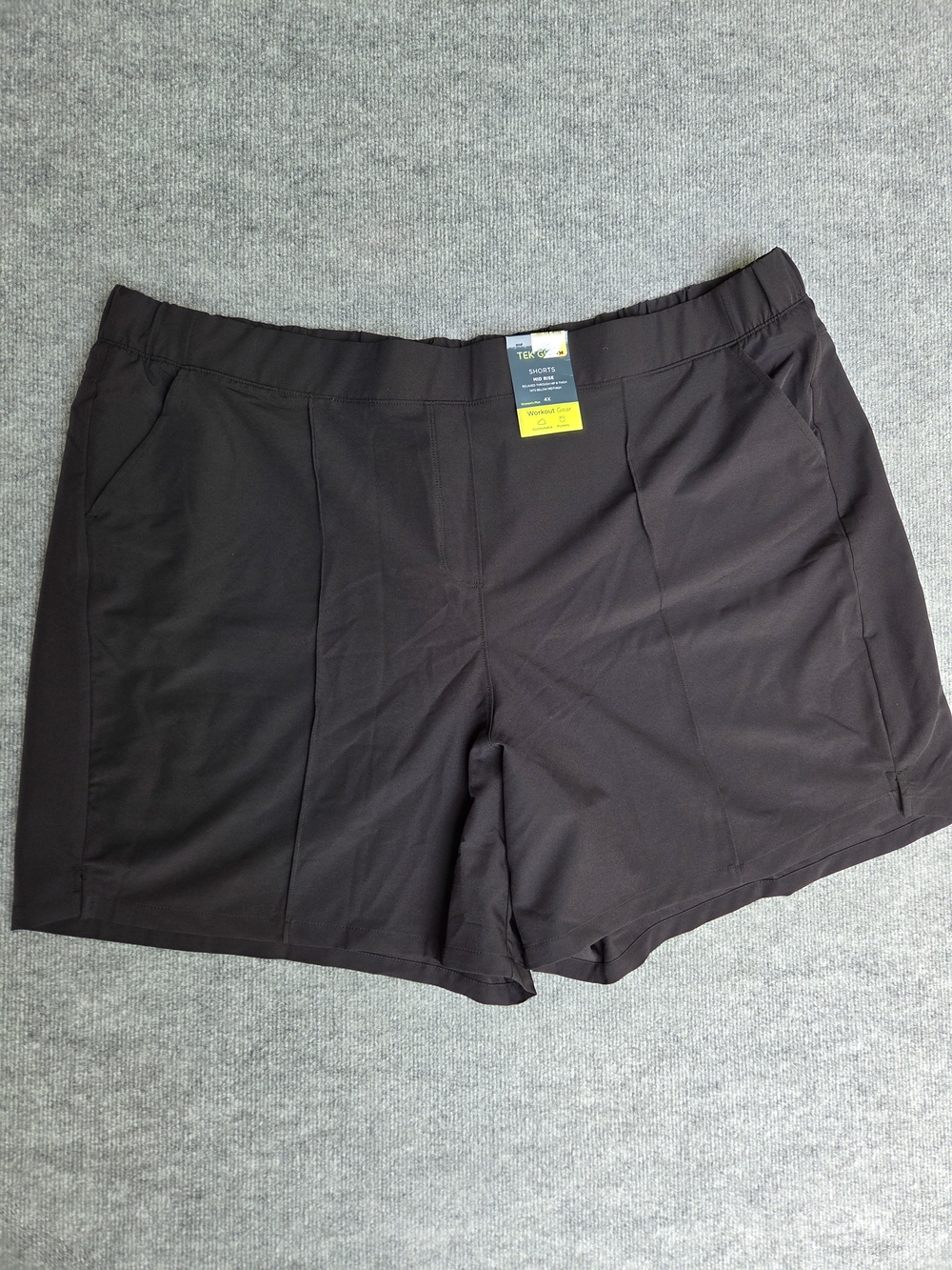 NWT Tek Gear Mid Rise Black Workout Gear Shorts Size-4X